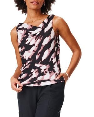 NIC+ZOE Spring Shadow Cowl Neck Tank - White