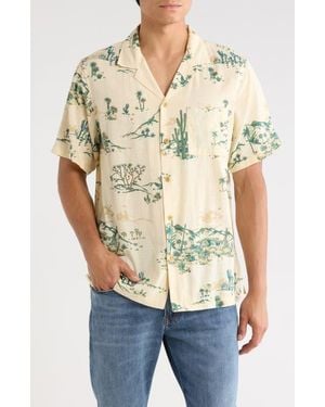 Lucky Brand Desert Print Camp Shirt - Natural