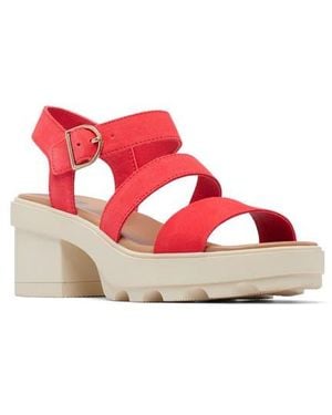 Sorel Joanie Ankle Strap Platform Sandal - Red
