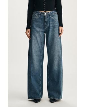 Mavi Siena Embellished High Waist Wide Leg Jeans - Blue