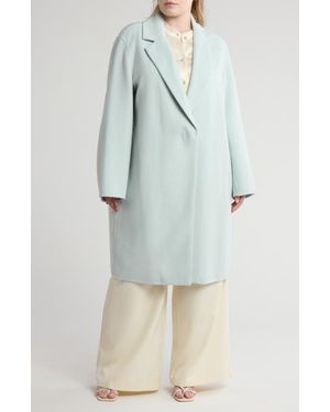 Vince Classic Straight Wool Blend Coat - Blue