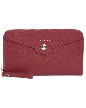 Longchamp Le Pliage Zip Wallet - Red