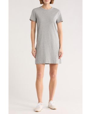 Madewell Short Sleeve Cotton T-Shirt Dress - Gray