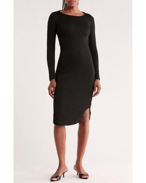 Go Couture Long Sleeve Knit Dress - Black