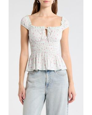 Abound Pretty Peplum Top - Blue