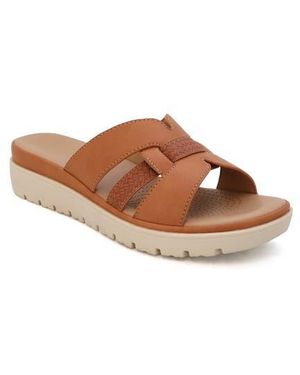 COMODA DESIGNS Tunsa Wedge Slide Sandal - Brown
