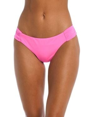 Sunshine 79 Solids Shirred Side Bikini Bottoms - Pink