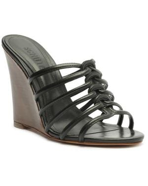 SCHUTZ SHOES Octavia Wedge Sandal - Black