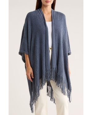 Nine West Dot Textured Knit Duster - Blue
