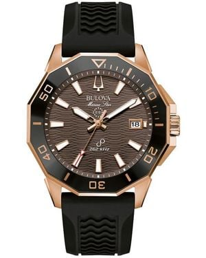 Bulova Marine Star Precisionist Silicone Strap Watch, 43Mm - Black