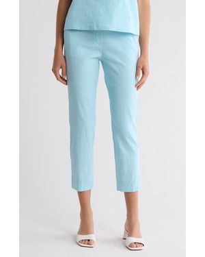 Theory Treeca Linen Blend Pull-On Crop Pants - Blue
