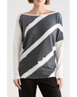Go Couture Stripe Boat Neck Sweater - Multicolor