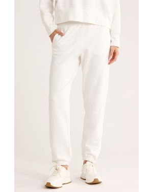 Calvin Klein High Waist Relaxed Cotton Blend Sweatpants - White