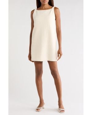 Rebecca Taylor Winter Sleeveless Tweed Shift Dress - Natural