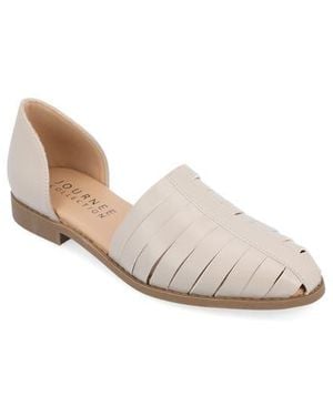 Journee Collection Anyah Vegan Leather Flat - Natural