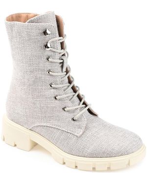 Journee Collection Madelynn Lug Sole Combat Boot - White