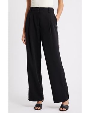 Wit & Wisdom Ultra Skyrise Lace Trim Straight Leg Pant - Black