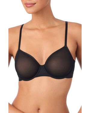 DKNY Logo Mesh Unlined Underwire Bra - Black