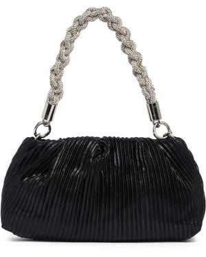 Jessica Mcclintock Florian Pleated Metallic Shoulder Bag - Black
