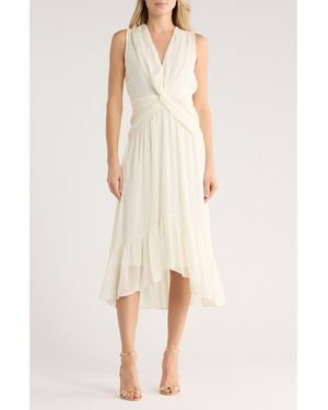 DKNY Twist Front Midi Dress - Natural