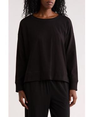 Eileen Fisher Crewneck Long Sleeve T-Shirt - Black