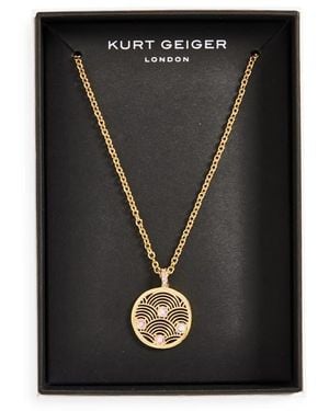 Kurt Geiger Southbank Round Pendant Necklace - Metallic
