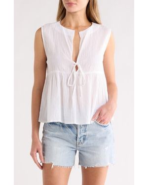 Elan Sleeveless Flyaway Cover-Up Top - White
