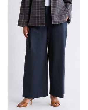 Democracy 'Ab'Solution Skyrise Pleated Wide Leg Pants - Blue