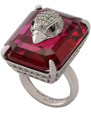 Kurt Geiger Crystal Cocktail Ring - Red