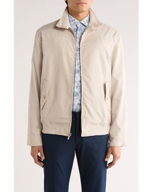 14th & Union Harrington Stretch Cotton & Linen Jacket - Natural