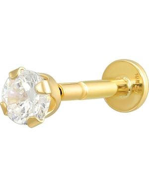 CANDELA JEWELRY 10K Cubic Zirconia Stud Earring - Yellow
