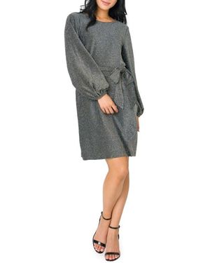 Gibsonlook Sparkle Knit Dress - Gray