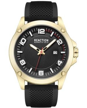 Kenneth Cole Three Hand Quartz Silicone Strap Watch, 47Mm - Black