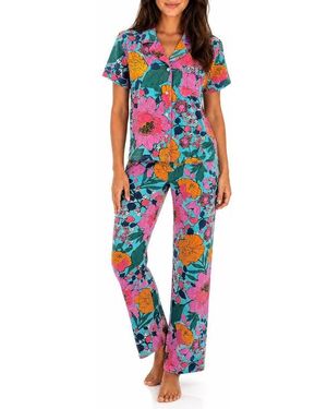 LOFT Floral Notch Collar Pajama Set - Red
