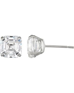 CANDELA JEWELRY 14K Cubic Zirconia Stud Earrings - Metallic