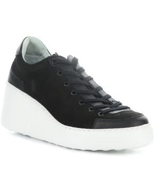 Fly London Dufy Platform Wedge Sneaker - Black