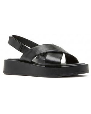 La Canadienne Axis Leather Flatform Sandal - Black