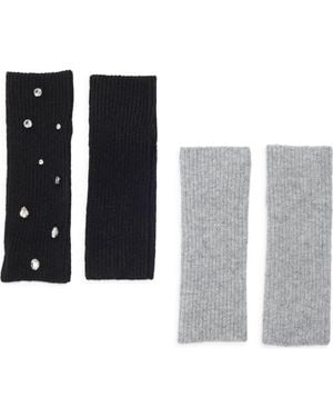 Steve Madden Embellished Arm Warmers - Black