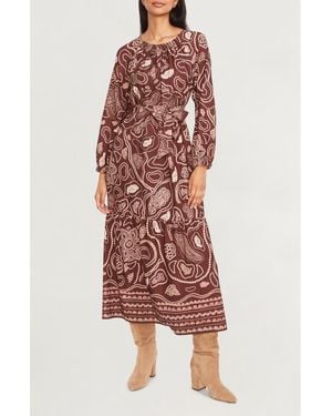 The Good Journey Long Sleeve Maxi Dress - Red