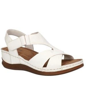 Easy Street Lani Faux Leather Wedge Sandal - White