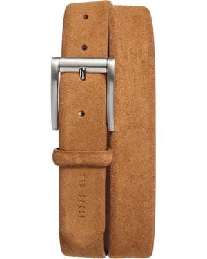 Ted Baker Suede Leather Belt - Brown