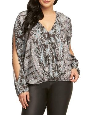 Tart Collections Enya Print High/Low Top - Gray