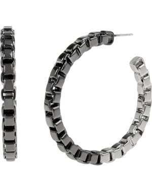 AllSaints Box Chain Hoop Earrings - Metallic