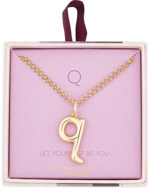 Leith Lowercase Initial Bubble Pendant Necklace - Pink