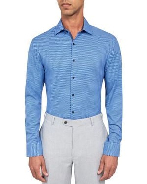 W.r.k. Slim Fit Geo Print Stretch Performance Dress Shirt - Blue