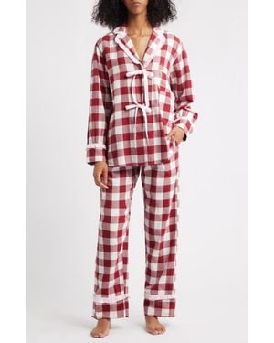 Damson Madder Antonella Gingham Organic Cotton Pajamas - Red