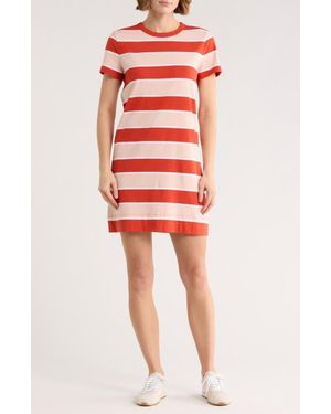 Madewell Short Sleeve Cotton T-Shirt Dress - Red