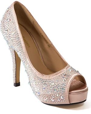 Lady Couture Lauren Rhinestone Embellished Platform Sandal - Multicolor