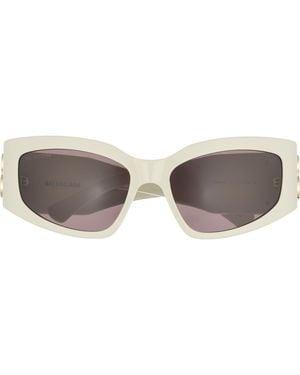 Balenciaga 57Mm Rectangular Sunglasses - Gray