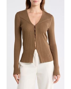 BOSS Forama Rib Cardigan - Brown